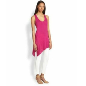 Eileen Fisher 100% Organic Linen Racerback Asymmetrical Hem Tank/Tunic - Medium